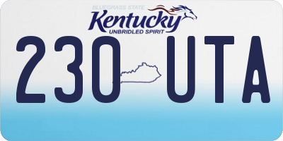 KY license plate 230UTA