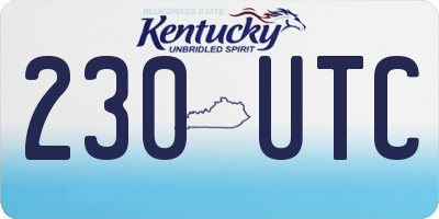 KY license plate 230UTC