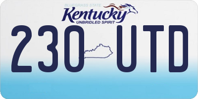 KY license plate 230UTD