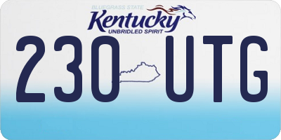 KY license plate 230UTG