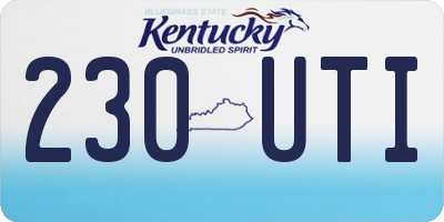 KY license plate 230UTI