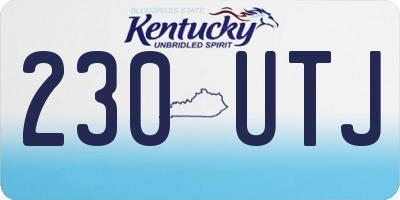KY license plate 230UTJ