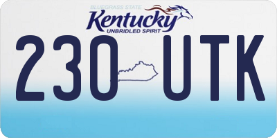 KY license plate 230UTK