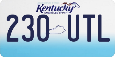 KY license plate 230UTL