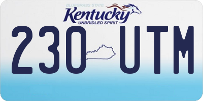 KY license plate 230UTM