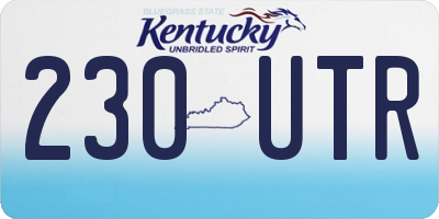 KY license plate 230UTR