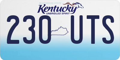 KY license plate 230UTS