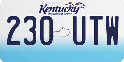 KY license plate 230UTW