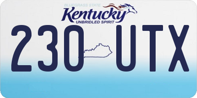 KY license plate 230UTX