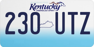 KY license plate 230UTZ