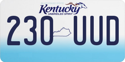 KY license plate 230UUD