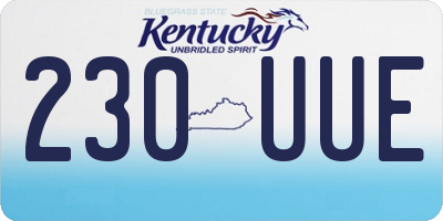KY license plate 230UUE