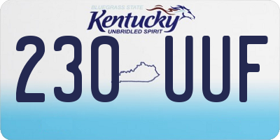 KY license plate 230UUF