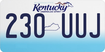 KY license plate 230UUJ