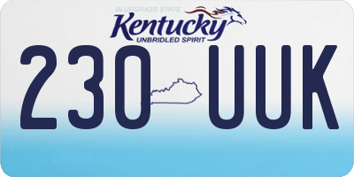 KY license plate 230UUK