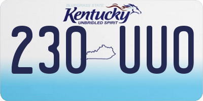 KY license plate 230UUO