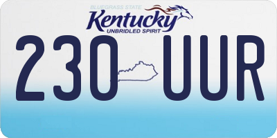KY license plate 230UUR