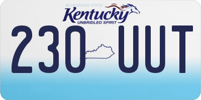 KY license plate 230UUT