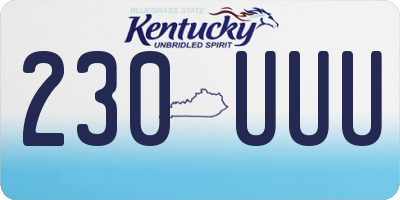 KY license plate 230UUU