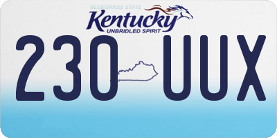 KY license plate 230UUX