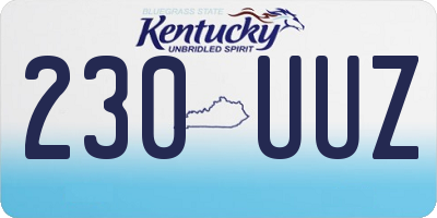KY license plate 230UUZ