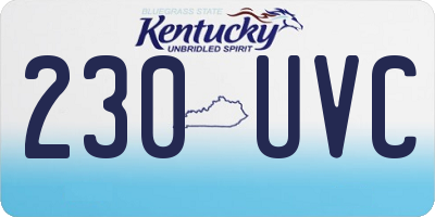 KY license plate 230UVC