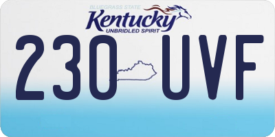 KY license plate 230UVF
