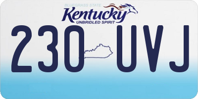 KY license plate 230UVJ