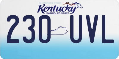 KY license plate 230UVL