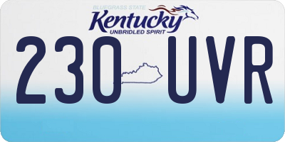 KY license plate 230UVR