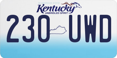 KY license plate 230UWD