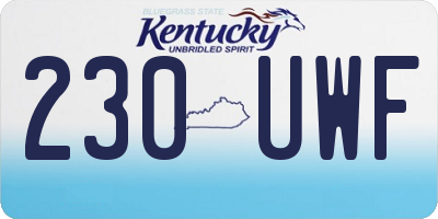 KY license plate 230UWF