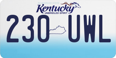 KY license plate 230UWL