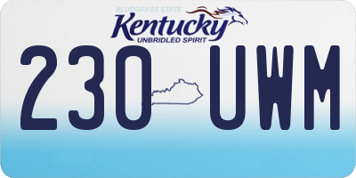 KY license plate 230UWM