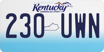 KY license plate 230UWN