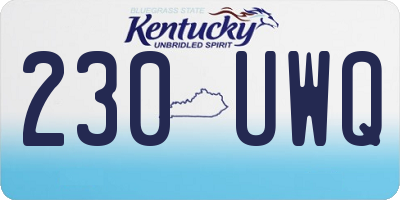 KY license plate 230UWQ