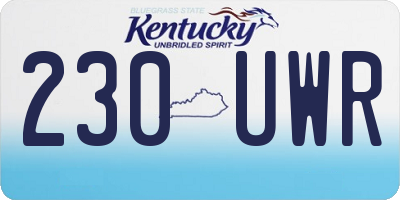KY license plate 230UWR