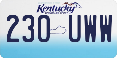 KY license plate 230UWW