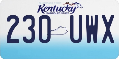 KY license plate 230UWX