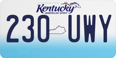 KY license plate 230UWY