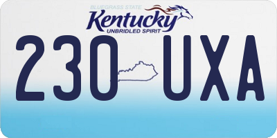 KY license plate 230UXA