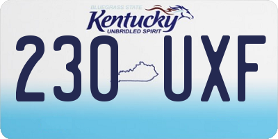 KY license plate 230UXF