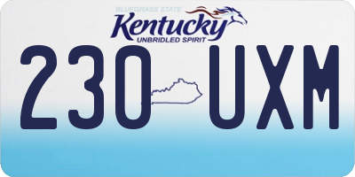 KY license plate 230UXM