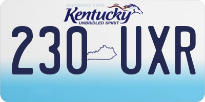 KY license plate 230UXR