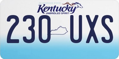 KY license plate 230UXS