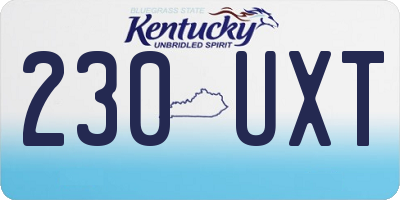 KY license plate 230UXT