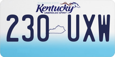 KY license plate 230UXW