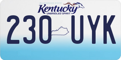 KY license plate 230UYK
