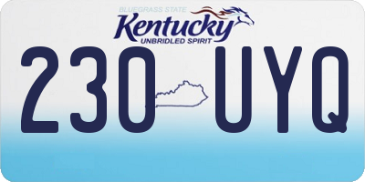 KY license plate 230UYQ