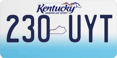 KY license plate 230UYT